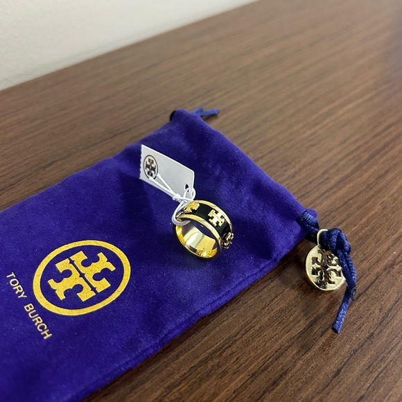 Tory Burch Jewelry - Tory Burch Gold and Black Ring